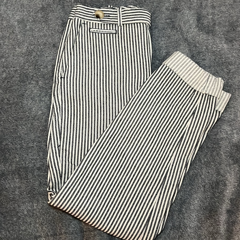 Zara stripped skinny cuffed pants size US small